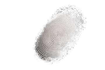 Detailed ink fingerprint showcases distinct ridges and patterns against a white background, highlighting its unique characteristics and subtle textures