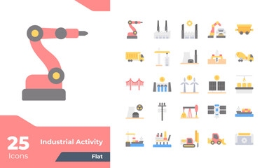 Industrial Activity Flat Icons