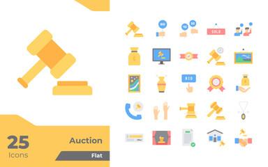 Auction Flat Icons