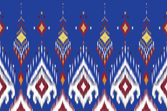 Abstract ethnic ikat pattern. Design for background, wallpaper, vecter illustration, fabric, clothing, carpet, patik, embroidery.