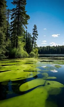 Water Contaminated With Algae And Waste
