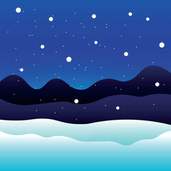 Naklejka premium Winter Background. Christmas background. Panoramic Winter landscape blue sky with snow on mountains vector Xmas. Happy New Year 2025.
