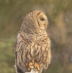 Barred Owl After Feasting On Vole
