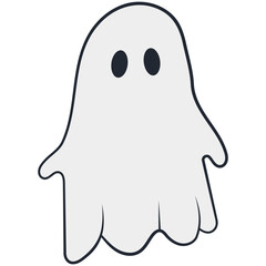 Vector illustration of a variety of Halloween ghost. Halloween set of  ghost.