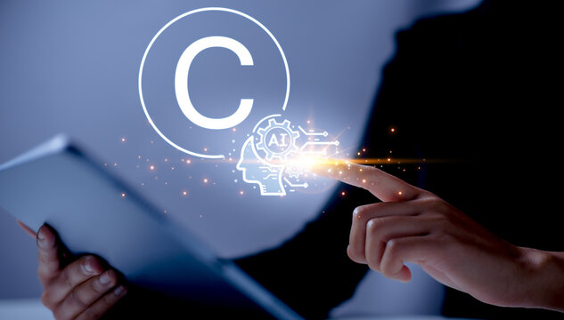 Legal concepts regarding copyright and patents on intellectual property arising from AI technology.
