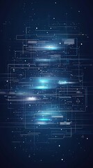 Obraz premium Futuristic digital abstract geometric glowing luminous tech universe Visualization of data digital intelligence and modern innovation concept style background