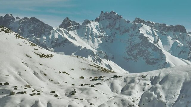 snow covered mountains