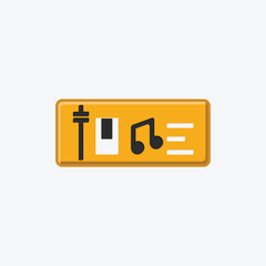 tone music logo with equalizer piano tone shape icon design.