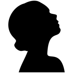 Set of silhouettes of female heads.