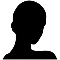 Set of silhouettes of female heads.