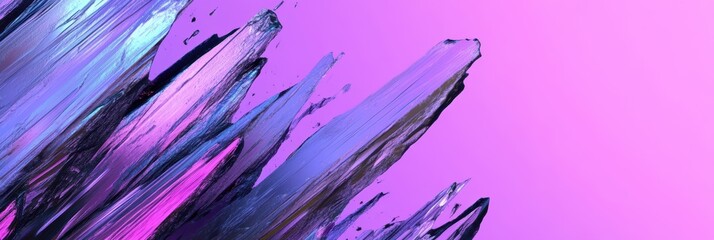 Fototapeta premium 紫色の背景に浮かぶクリスタルのような構造物が美しく輝く様子