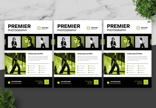 Black And Green Photography Flyer