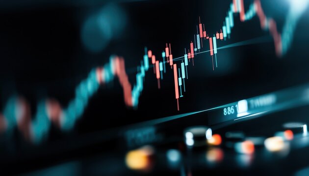 Financial chart displaying stock market trends.