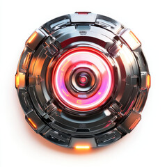 Fire alarm and smoke response concept. Futuristic high tech fire alarm system with vibrant colors and sleek design