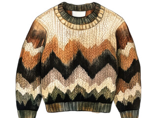 Cozy Knitted Sweater with Vibrant Color Patterns