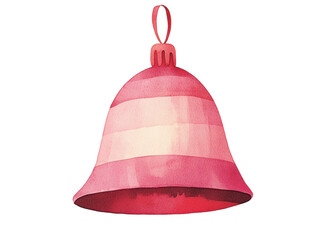 Vibrant Pink Watercolor Bell Illustration