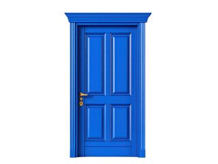 Bright Blue Door with Elegant Trim Design