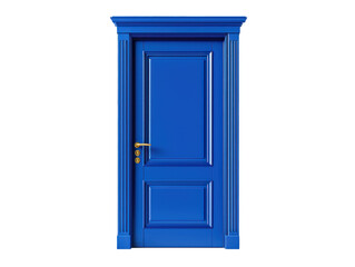 Elegant Blue Door with Gold Handle Design