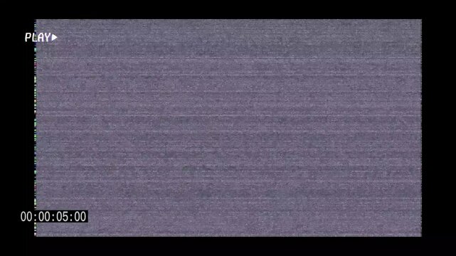 Old style video camera frame with textures, noise particles and glitch effects