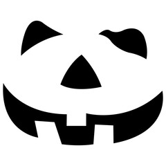 Black scary, cool and funny isolated Halloween pumpkin faces.