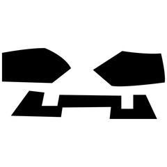 Black scary, cool and funny isolated Halloween pumpkin faces.