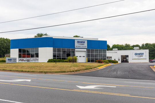 HICKORY, NC, USA-7 JULY 2021: Hendrick Pre-Owned & Collision Auto Center, a branch of Hendrick Automotive Group, a NC-based car dealership with 93 locations.