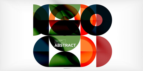Obraz premium Colorful circle abstract background. Template for wallpaper, banner, presentation, background