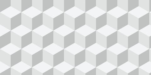 Structure white block box cube seamless pattern grid vintage surface triangle web monochrome square texture white background.
