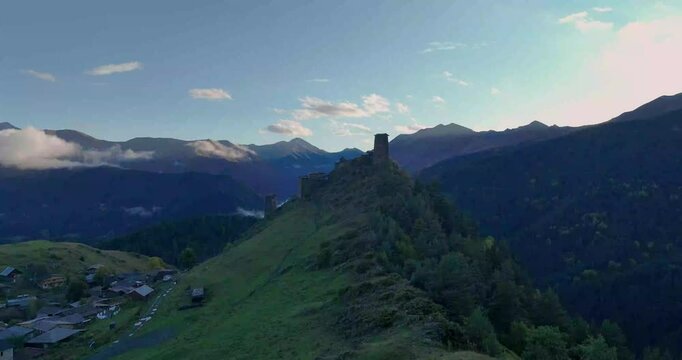 panorama of the mountains in the morning