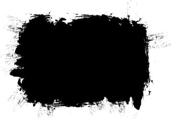Fototapeta premium black brush painting blank space banner label grunge graphic element