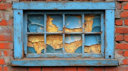 Fototapeta premium Broken Window in Brick Wall