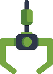 Green mechanical robotic claw gripping for amusement prize or factory automation