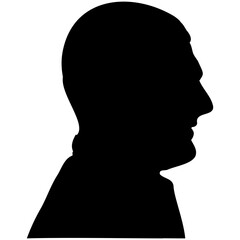 Side view silhouette of a male head.