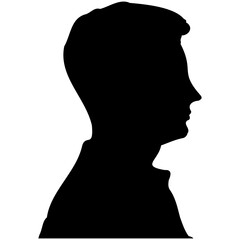 Side view silhouette of a male head.