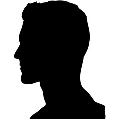 Side view silhouette of a male head.