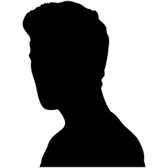 Side view silhouette of a male head.