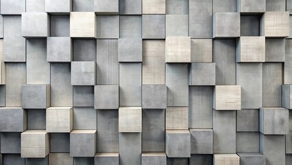 Abstract Geometric Cube Wall Pattern Design Featuring Neutral Tones