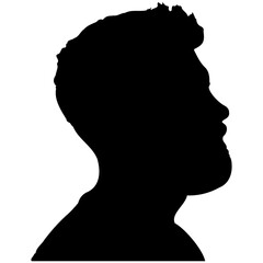 Side view silhouette of a male head.