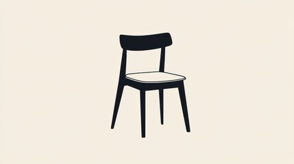 Furniture brand logo, minimalist chair, modern and clean 
