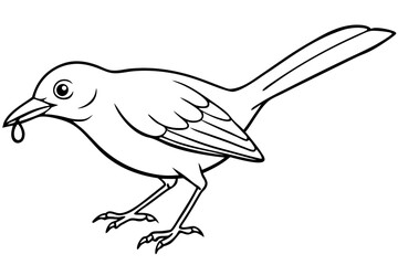 cute babbler bird white background vector art illustration