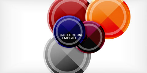 Obraz premium Abstract background - multicolored circles, trendy minimal geometric design, vector illustration