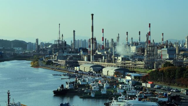 Yongyeon Industrial Complex and Busy Port View