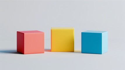 Fototapeta premium Minimal Colorful Geometric Cubes Toy Bright Photography