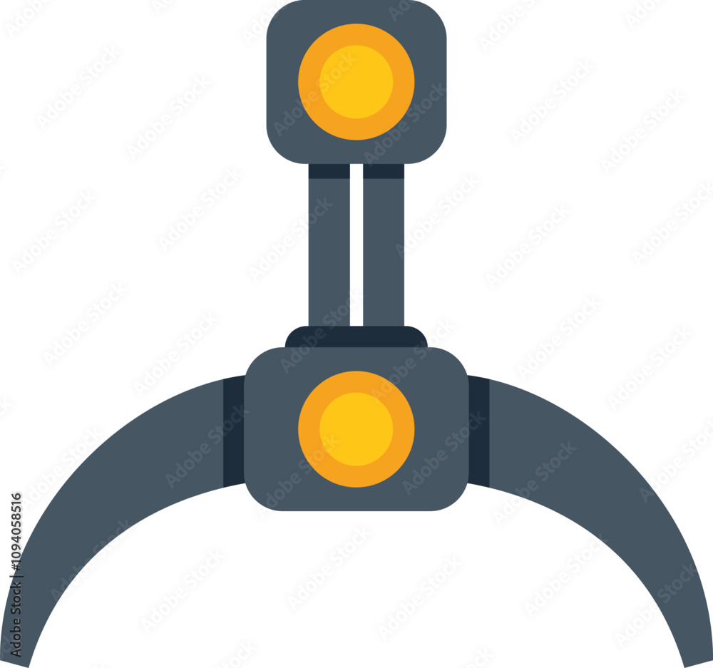 Poster this robotic arm is gripping with claws open wide, ready to grab and move objects in an industrial s