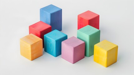 Obraz premium Minimalist Geometric Cubes - Bright,Detailed Baby Toy Photo