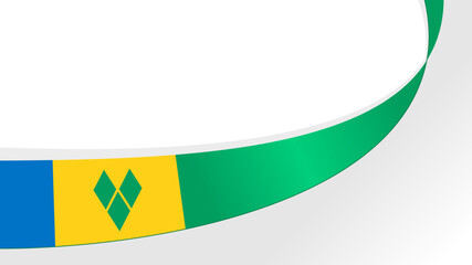 wavy Saint Vincent and Grenadines flag vector background with copy space for text. national day