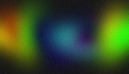 Abstract color gradient grainy background. Vibrant green purple blue color noisy gradient, glowing color flow, bright, shine, website header design, cover, banner, poster