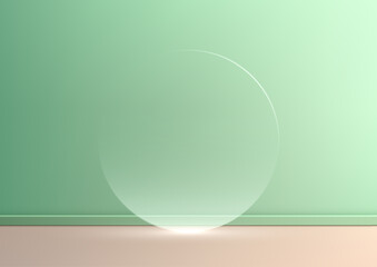 Minimalist Green Circular Translucent Frame for Elegant Design Showcases and Modern Product Displays