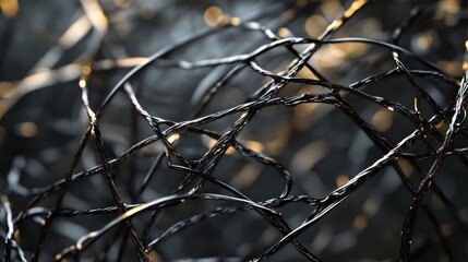Shiny Metallic Wire Mesh Tangle Isolated for Detailed Background