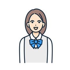 ブレザーの制服を着た女子高校生のベクターイラスト素材。